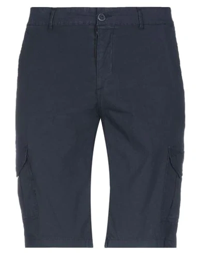 Alpha Studio Man Shorts & Bermuda Shorts Midnight Blue Size 28 Cotton, Elastane