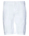 Alpha Studio Man Shorts & Bermuda Shorts White Size 28 Cotton, Elastane