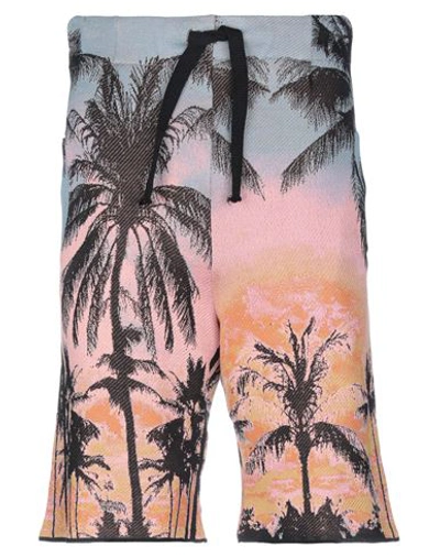 Laneus Palm Tree Print Bermuda Shorts In Pink