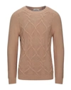 Alpha Studio Sweaters In Camel