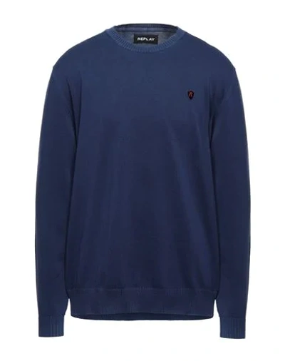 Replay Sweaters In Blue