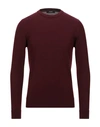 Alpha Studio Sweaters In Maroon