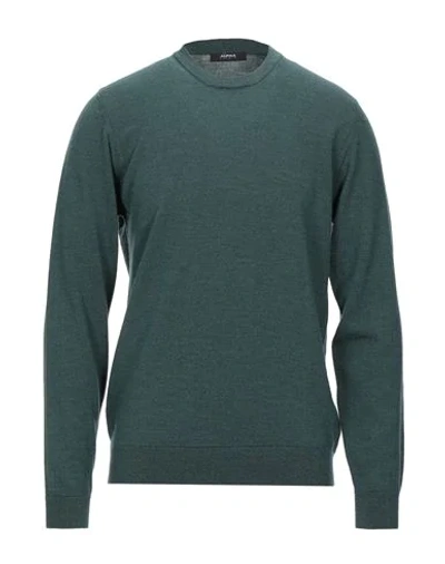 Alpha Studio Sweaters In Dark Green