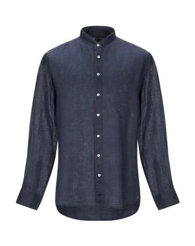 Bastoncino Linen Shirt In Dark Blue