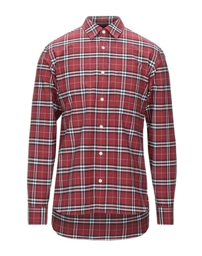 Burberry Shirts In Brick Red