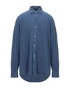 Fedeli Shirts In Slate Blue