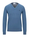 Brooksfield Sweaters In Slate Blue