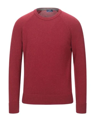 Barba Napoli Sweaters In Brick Red