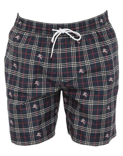 Burberry Swim Trunks In Dark Blue