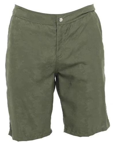 Balmain Beach Shorts And Pants In Military Green