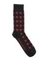 Alexander Mcqueen Black And Red Cotton Blend Socks In Dark Blue