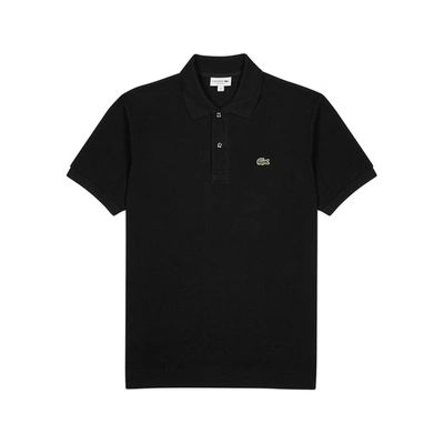 Lacoste Stretch Pique Short-sleeve Slim Fit Polo Shirt In Black