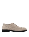 TOD'S TOD'S MAN LACE-UP SHOES BEIGE SIZE 9 SOFT LEATHER,11789429DI 13