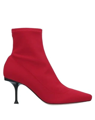 Sergio Rossi Ankle Boots In Red