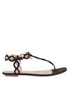 Sergio Rossi Toe Strap Sandals In Brown