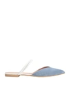 8 BY YOOX 8 BY YOOX SUEDE POINT TOE MULE WOMAN MULES & CLOGS SKY BLUE SIZE 8 GOAT SKIN,17000676NP 15