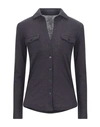 Majestic Solid Color Shirts & Blouses In Dark Blue