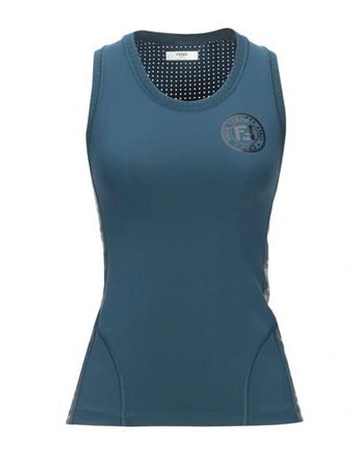 Fendi Tank Tops In Deep Jade