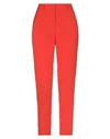 Msgm Crepe Slim-leg Pants In Red