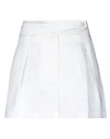 8pm Woman Shorts & Bermuda Shorts White Size M Polyester, Elastane