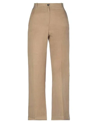 Nine:inthe:morning Nine In The Morning Woman Pants Camel Size 26 Viscose, Linen, Cotton In Beige