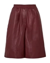 Joseph Woman Shorts & Bermuda Shorts Burgundy Size 6 Lambskin In Red