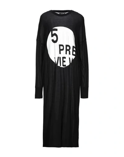 5preview Knee-length Dresses In Black