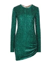 Pinko Short Dresses In Emerald Green
