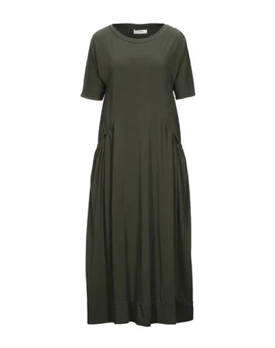 Alpha Studio Midi Dresses In Dark Green