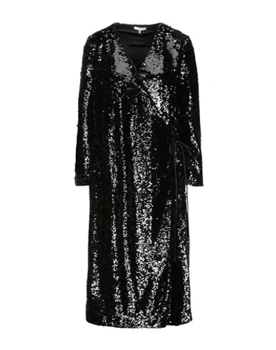 Ganni Midi Dresses In Black