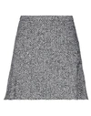 Red Valentino Fluted Herringbone Tweed Mini Skirt In Black