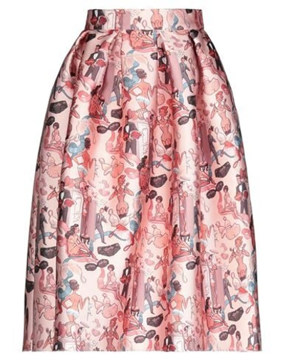 Alessandro Enriquez Midi Skirts In Pale Pink