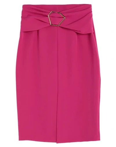 Hanita Woman Midi Skirt Fuchsia Size 10 Polyester, Elastane