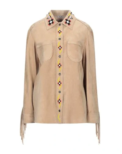 Miu Miu Shirts In Camel