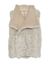 Yves Salomon Leather Jacket In Beige