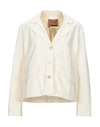 ALESSIA SANTI ALESSIA SANTI WOMAN SUIT JACKET BEIGE SIZE 6 COTTON, ELASTANE