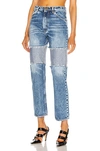 Maison Margiela Reverse-panel High-rise Boyfriend Jeans In Blue Denim Recycled