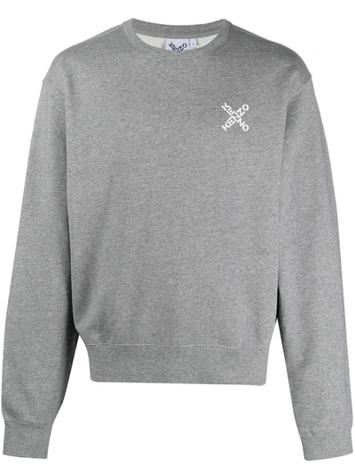 Kenzo X Logo Sweatshirt In Grau