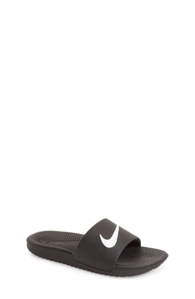 Nike Kawa Little/big Kids' Slides In Black,volt,white