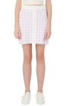 Maje Womens Parma Violet Jimmy Check Woven Mini Skirt 8 In Parma