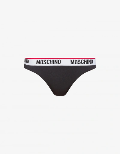 Moschino Microfiber Slip With Logo In White