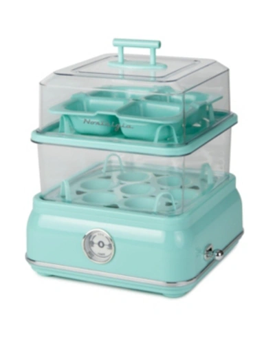 Nostalgia Clec14aq Classic Retro Egg Cooker, 14 Eggs In Aqua Blue