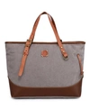 TSD BRAND REDWOOD CANVAS SHOPPER BAG