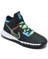 Nike Big Boys Kyrie Flytrap 4 Basketball Sneakers From Finish Line In Black, Lime Glow