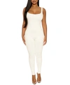 Naked Wardrobe Square-neck Jumpsuit In White