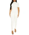 Naked Wardrobe Sweet T Funnel Neck Jumpsuit In White