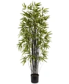 Nearly Natural 5' Artificial Black Bamboo Tree In Green