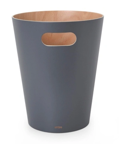 Umbra 2g Woodrow Waste Basket In Charcoal