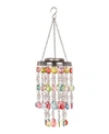 GLITZHOME SOLAR LIGHTED HANGING DECOR WITH MULTICOLORED ACRYLIC JEWEL BEADS