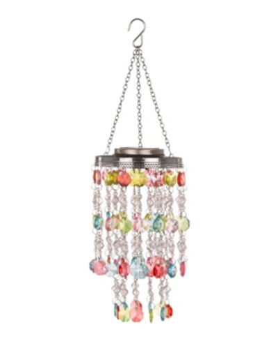 Glitzhome Solar Lighted Hanging Decor With Multicolored Acrylic Jewel Beads